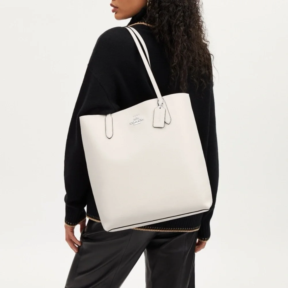 NWT Coach Thea Tote Bag  white/silver 14-15 inches laptop CP037-1